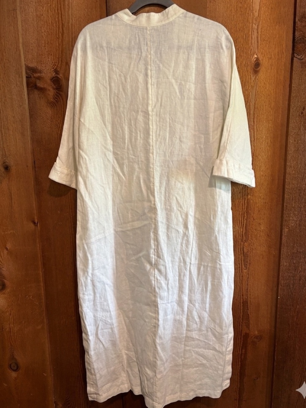 Soft Surroundings 100% Linen Lagenlook Kaftan Dress in Ivory - Medium - Picture 3 of 5
